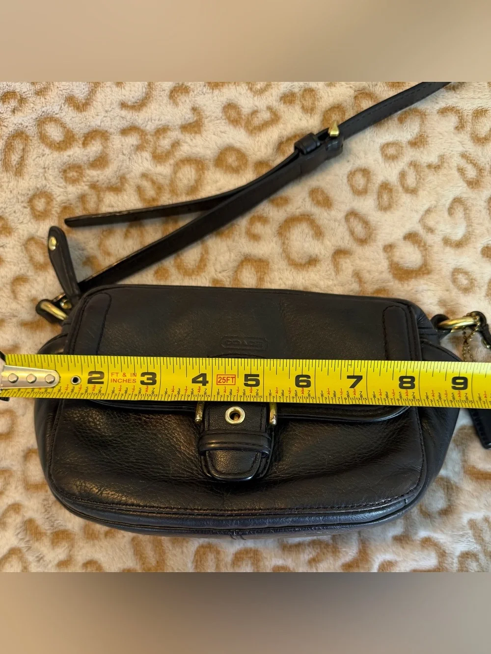 Coach Black Leather Crossbody with Gold Buckle Accent - Picture 6 of 12